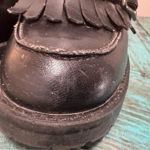 Vintage 725 Originals Black Chunky Heeled Loafers Size 9 - Picture 3 of 15